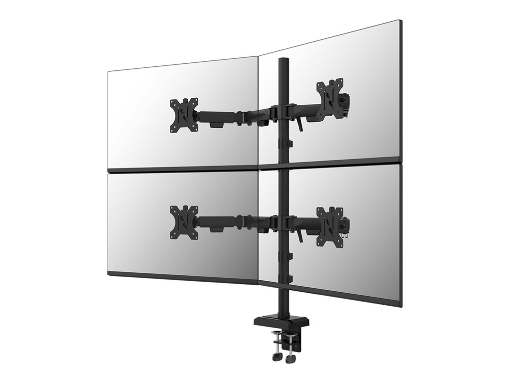 Neomounts Befestigungskit (Monitorarm, Kabeldurchführungsklemme) - Voll beweglich - für 4 Monitore - Stahl - Schwarz - Bildschirmgröße: 25.4-81.3 cm (10"-32")