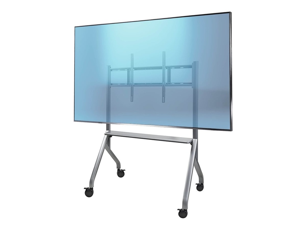 StarTech.com Wagen - Easel - für Flachbildschirm - height-adjustable, 3" lockable wheels - Aluminium, Stahl - Space-grau - Bildschirmgröße: 165.1 - 254 cm (65"-100")