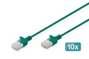 DIGITUS CAT 6 U-UTP Slim Patchkabel, 1,5 m, Grün, 10 Stück