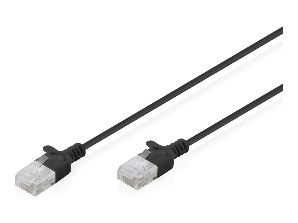 DIGITUS CAT 6 U-UTP Slim Patchkabel, 5 m, Schwarz, 10 Stück
