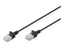 DIGITUS CAT 6 U-UTP Slim Patchkabel, 5 m, Schwarz, 10 Stück