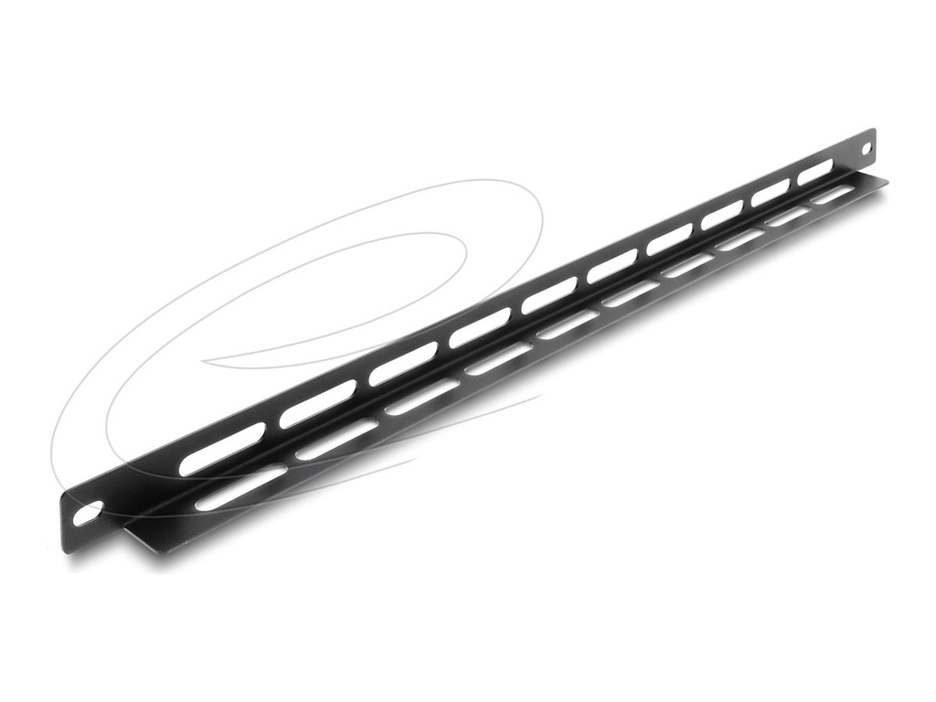 [67460] Delock Kabelführungsplatte für Schaltschrank - L-förmig, 22 mm, mit Kabelbinderbefestigung - Schwarz - 0.5U - 48.3 cm (19")