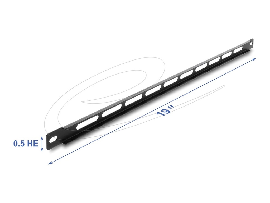 Delock Rackpaneel - with cable tie fastening - Schwarz - 0.5U - 48.3 cm (19")