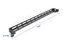 Delock Kabelführungsplatte für Schaltschrank - L-shaped, 50 mm, with cable tie fastening - Schwarz - 0.5U - 48.3 cm (19")
