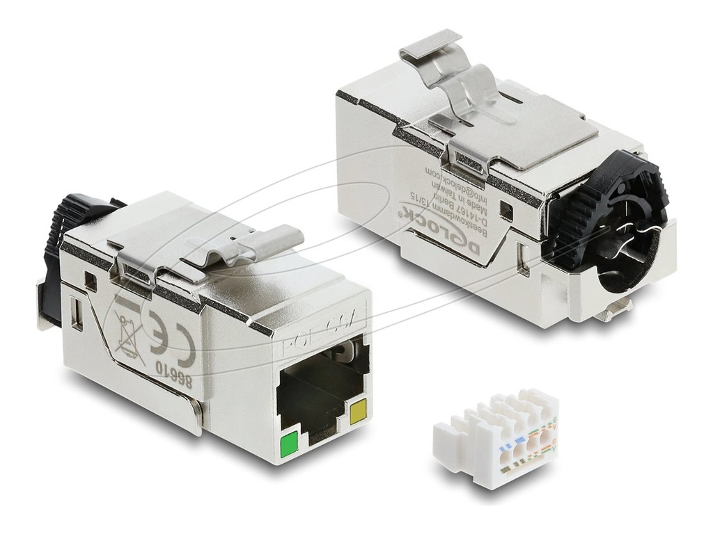 [86610] Delock Keystone Jack - with PoE LED - CAT 6a