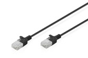 DIGITUS CAT 6 U-UTP Slim Patchkabel, 0,3 m, Schwarz