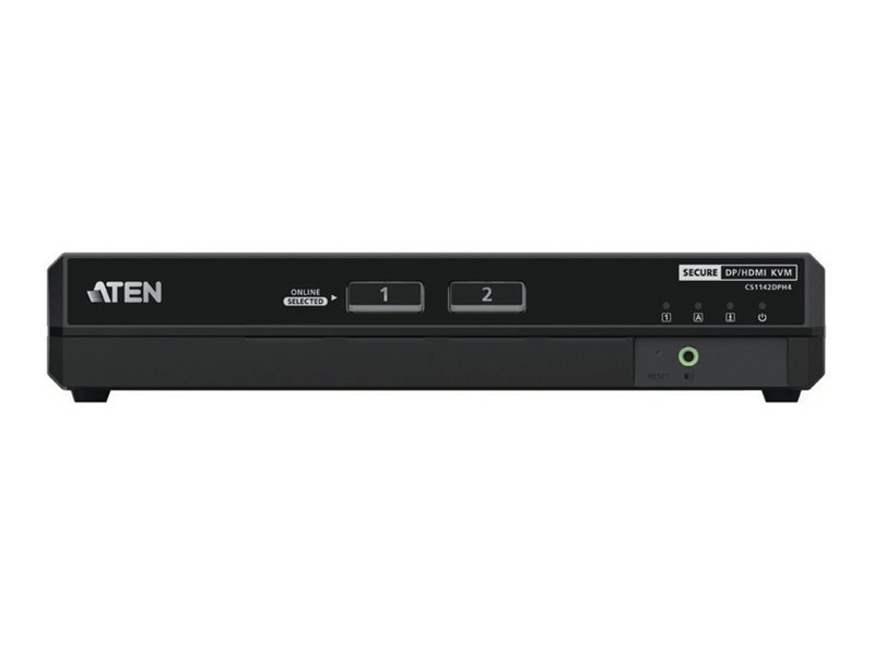[CS1142DPH4] ATEN CS1142DPH4 - KVM-/Audio-Switch - 5K, DisplayPort/HDMI Single/Dual Display, Universal, Secure