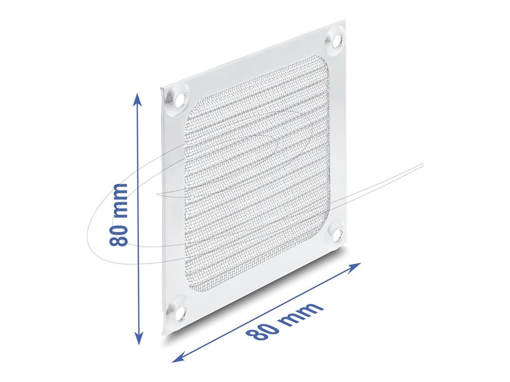 Delock Lüftergitter mit Filter - aluminum, with stainless steel filter mesh