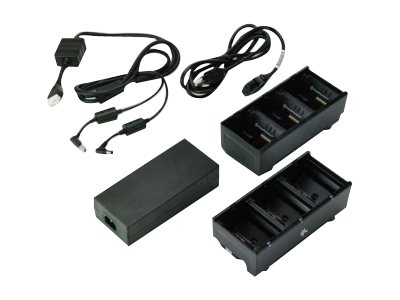 Zebra 3-Slot Battery Charger Connected via Y Cable - Batterieladegerät - Ausgangsanschlüsse: 3 - Vereinigte Staaten (Packung mit 2)