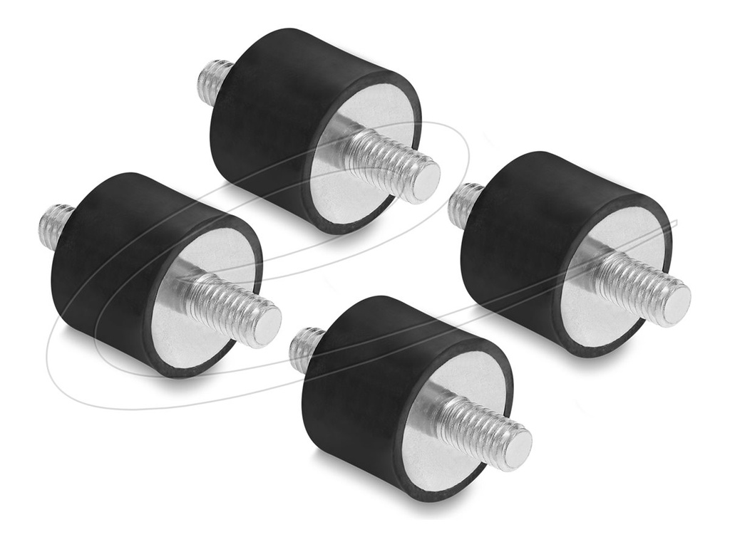 Delock Vibrationsdämpfer M6 x 1 mm D 20 H 15 mit 2 Außengewinde 4 Stück