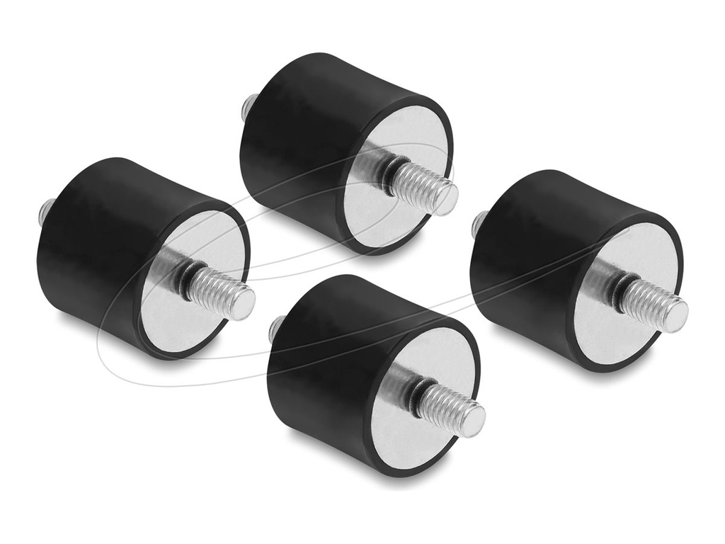 Delock Vibrationsdämpfer M6 x 1 mm D 25 H 20 mit 2 Außengewinde 4 Stück