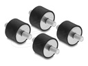 Delock Vibration damper - with 2 external threads - Schwarz (Packung mit 4)