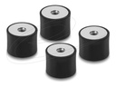 Delock Vibrationsdämpfer M8 x 1.25 mm D 30 H 20 mit 2 Innengewinde 4 Stück
