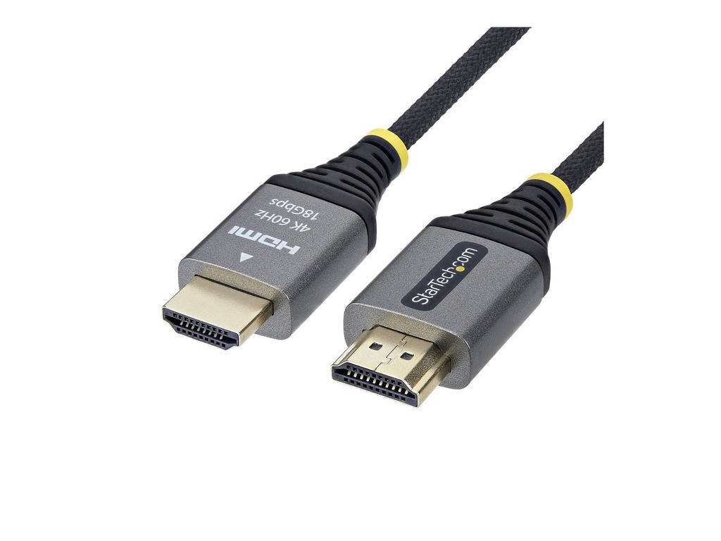 StarTech.com Startech - Premium Hochgeschwindigkeit - HDMI-Kabel mit Ethernet - HDMI männlich zu HDMI männlich - 1 m - abgeschirmt - schwarz & silber - 1440p (UWQHD)