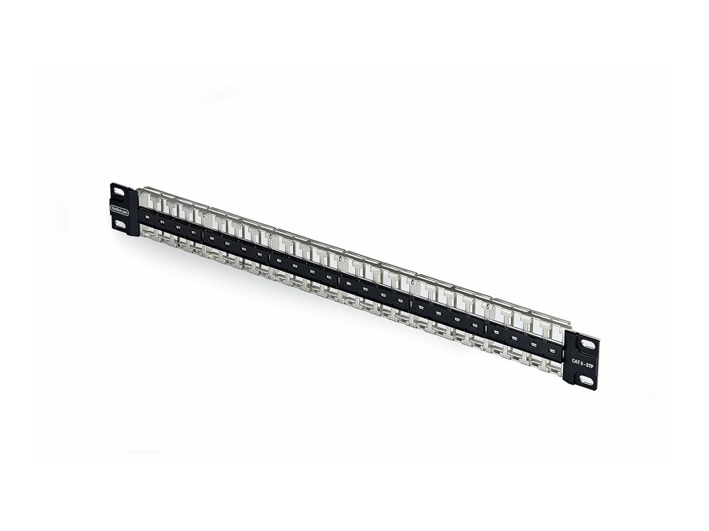 StarTech.com Startech - Leeres Keystone-Patchpanel - for RJ45 - geeignet für Wandmontage, Rack montierbar - CAT 6a/8 - STP/UTP - Schwarz - 1U - 48.3 cm (19")