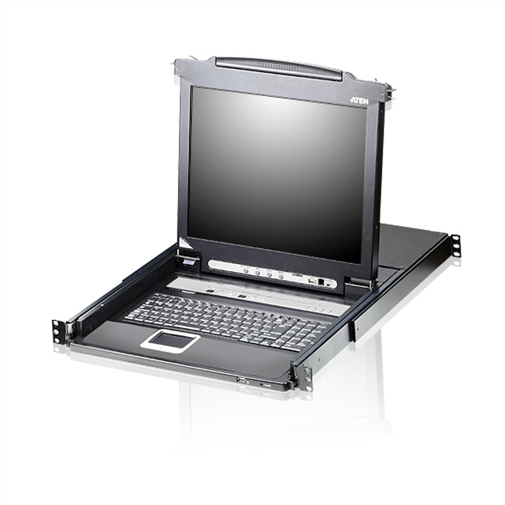 ATEN 16-Port Single Rail 19i LCD KVM Switch with USB Peripheral Support Broadcast Mode - Kabel - Digital/Daten