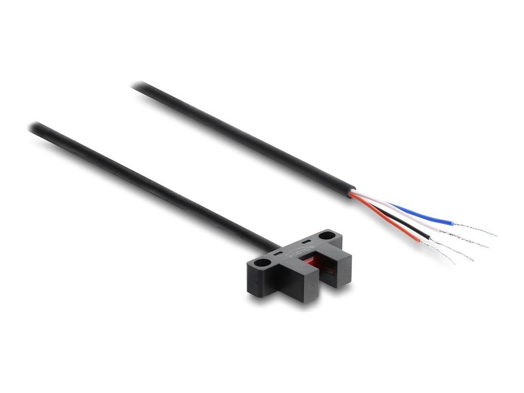 Delock Lichtschranke - forked, 5 mm, Type K, with 4 x open cable ends, NPN, L/D switchable, 2 m
