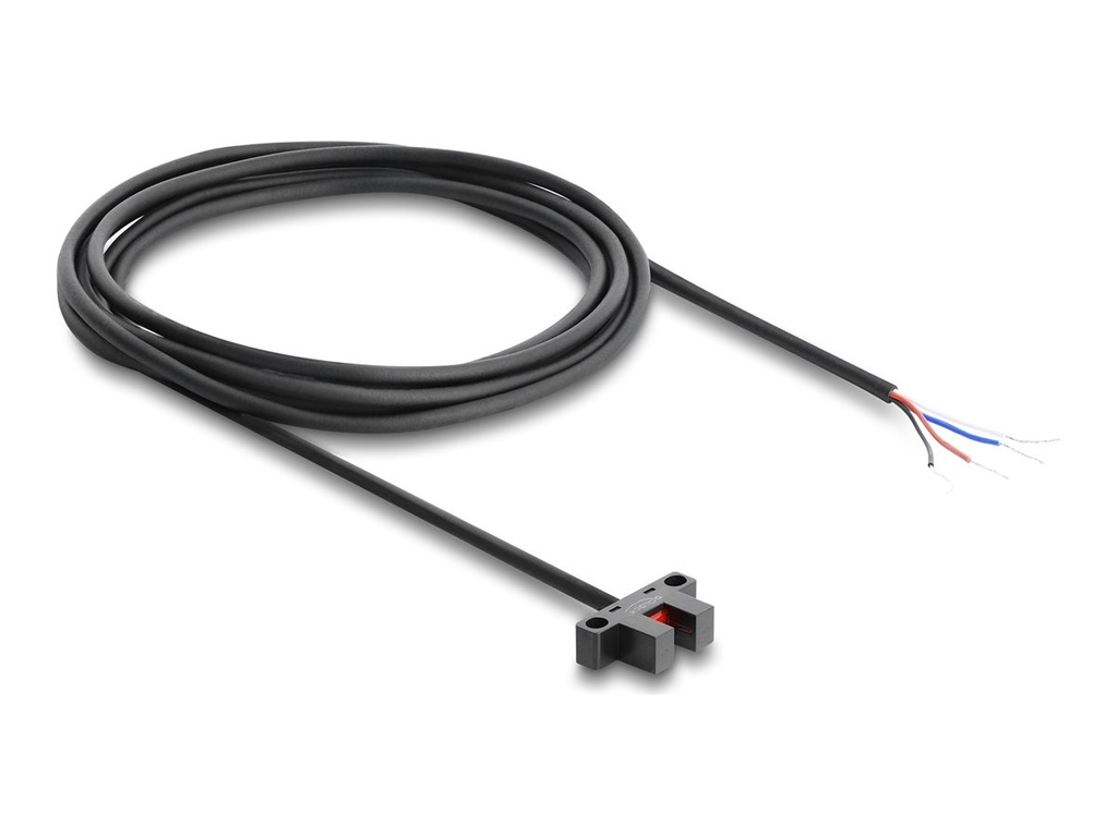 Delock Lichtschranke - forked, 5 mm, Type K, with 4 x open cable ends, PNP, L/D switchable, 2 m