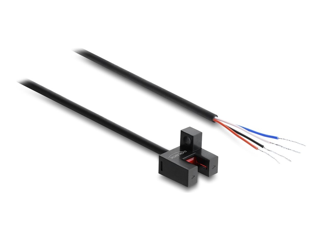 Delock Light barrier - forked, 5 mm, Type F, with 4 x open cable ends, NPN, L/D switchable, 2 m