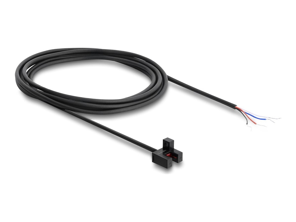 Delock Lichtschranke - forked, 5 mm, Type F, with 4 x open cable ends, PNP, L/D switchable, 2 m