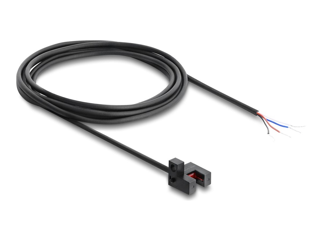 Delock Lichtschranke - forked, 5 mm, Type R, with 4 x open cable ends, PNP, L/D switchable, 2 m