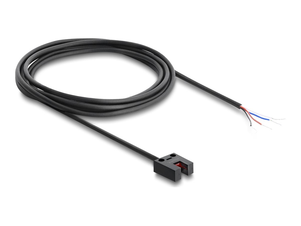 Delock Light barrier - forked, 5 mm, Type U, with 4 x open cable ends, PNP, L/D switchable, 2 m