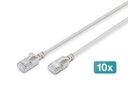 DIGITUS CAT 6A F-FTP Slim Patchkabel, 5 m, Grau, 10 Stück