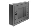 Delock Gehäuse - with removable front cover - geeignet für Wandmontage - Schwarz - 6U - 30.5 cm (12")