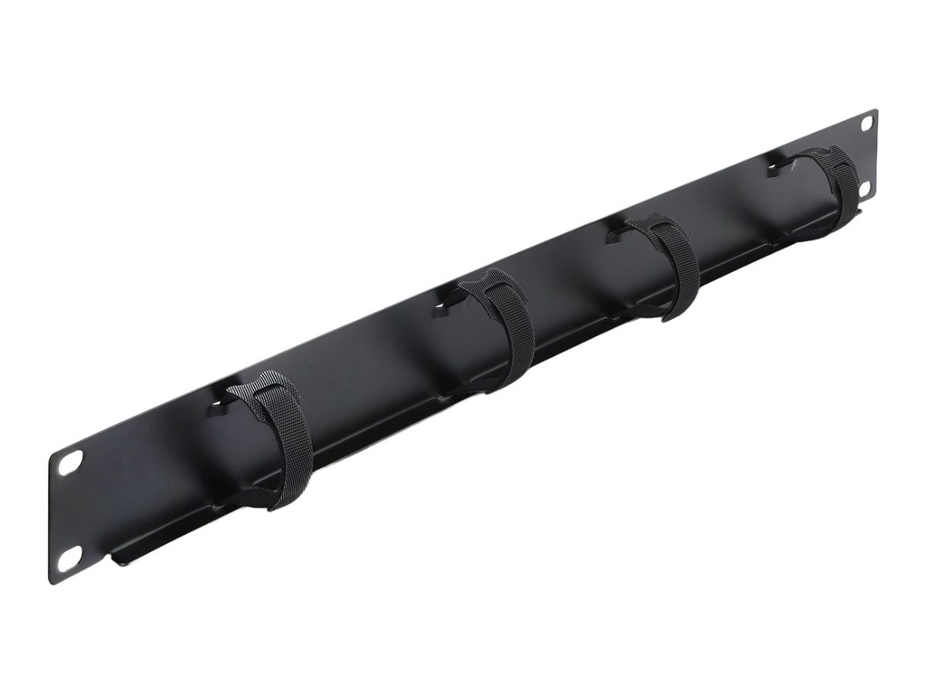 Delock Kabelführungsplatte für Schaltschrank - with 4 hook-and-loop cable ties - Schwarz - 1U - 48.3 cm (19")