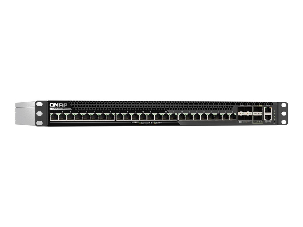 [QSW-M7230P-2X4F24T] QNAP QSW-M7230P-2X4F24T - Switch - L3 Lite - managed - 2 x 100 Gigabit QSFP28 + 4 x 25 Gigabit SFP28 + 24 x 100/1000/2.5G/5G/10G (PoE++)