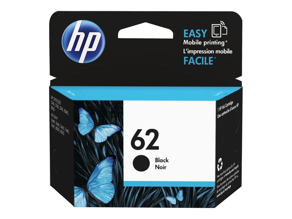 HP 62 Black original Ink Cartridge - Original - Tintenpatrone