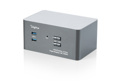 [DS-12863] DIGITUS KVM-Switch, 2-Port, Triple-Display, 4K, HDMI
