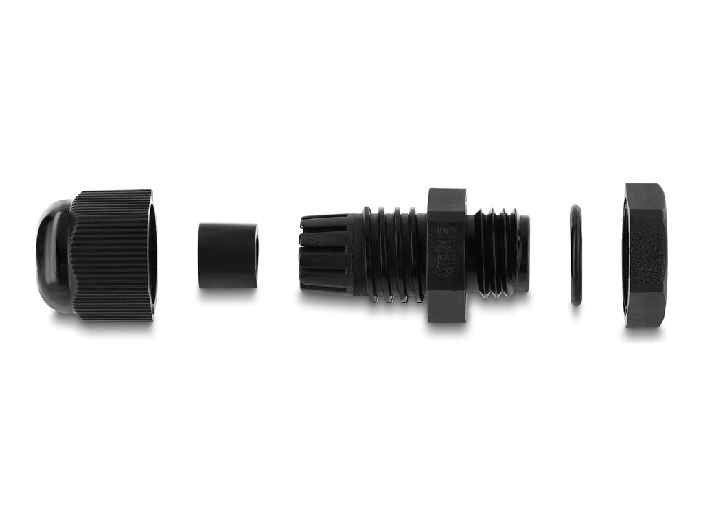 Delock Kabelverschraubung - M12 x 1.5 mm - schwarz, RAL 9005 (Packung mit 10)