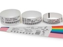 Zebra Z-Band Direct - Polypropylen (PP) - permanenter Acrylklebstoff - perforiert - 6 mil - weiß, Fühlmarke schwarz - 25.4 x 177.8 mm 1800 Stck. (6 Rolle(n)
