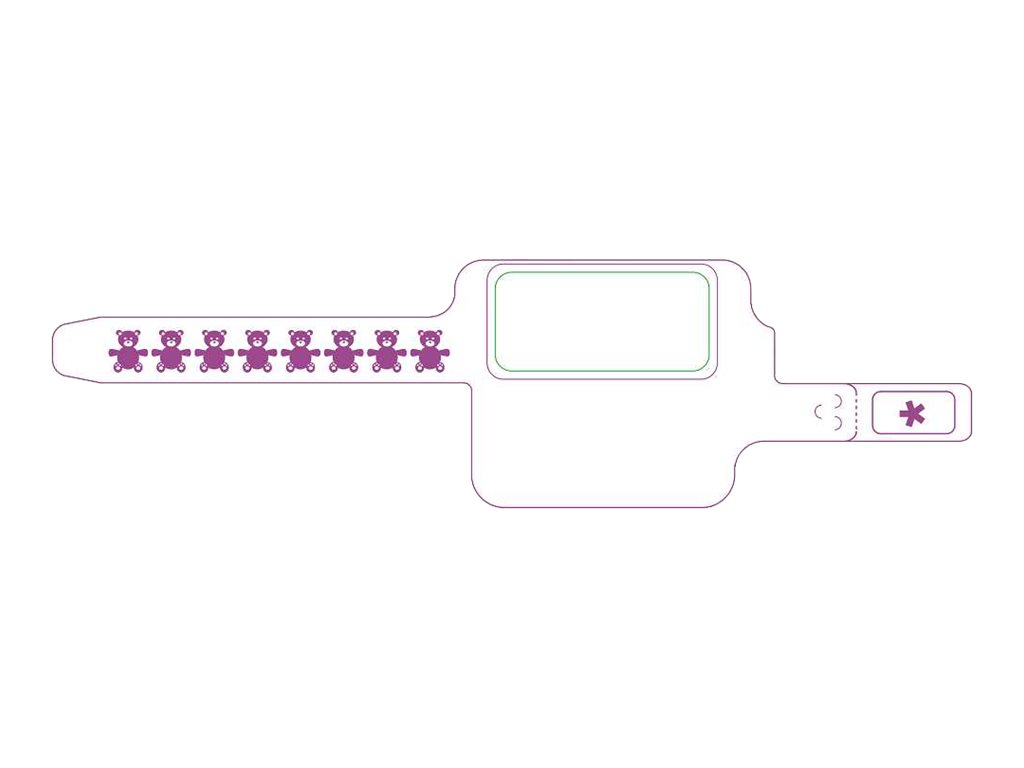 Zebra Z-Band Fusion - Polypropylen (PP) - Klebstoff - weiß - 41.4 x 19.05 mm 1000 Stck. (5 Rolle(n)