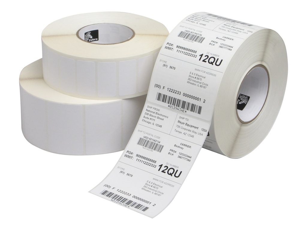 Zebra Z-Perform 1000T - Papier - matt - permanenter Acrylklebstoff - unbeschichtet - 130 Mikron - weiß - 60 x 30 mm 128250 Etikett(en) (25 Rolle(n)