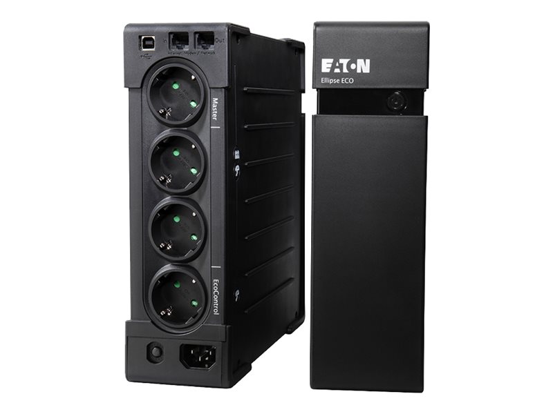 Eaton Ellipse ECO 800 USB DIN - USV (in Rack montierbar/extern) - Wechselstrom 230 V - 500 Watt - 800 VA - USB - Ausgangsanschlüsse: 4 - 2U - 48.3 cm (19")