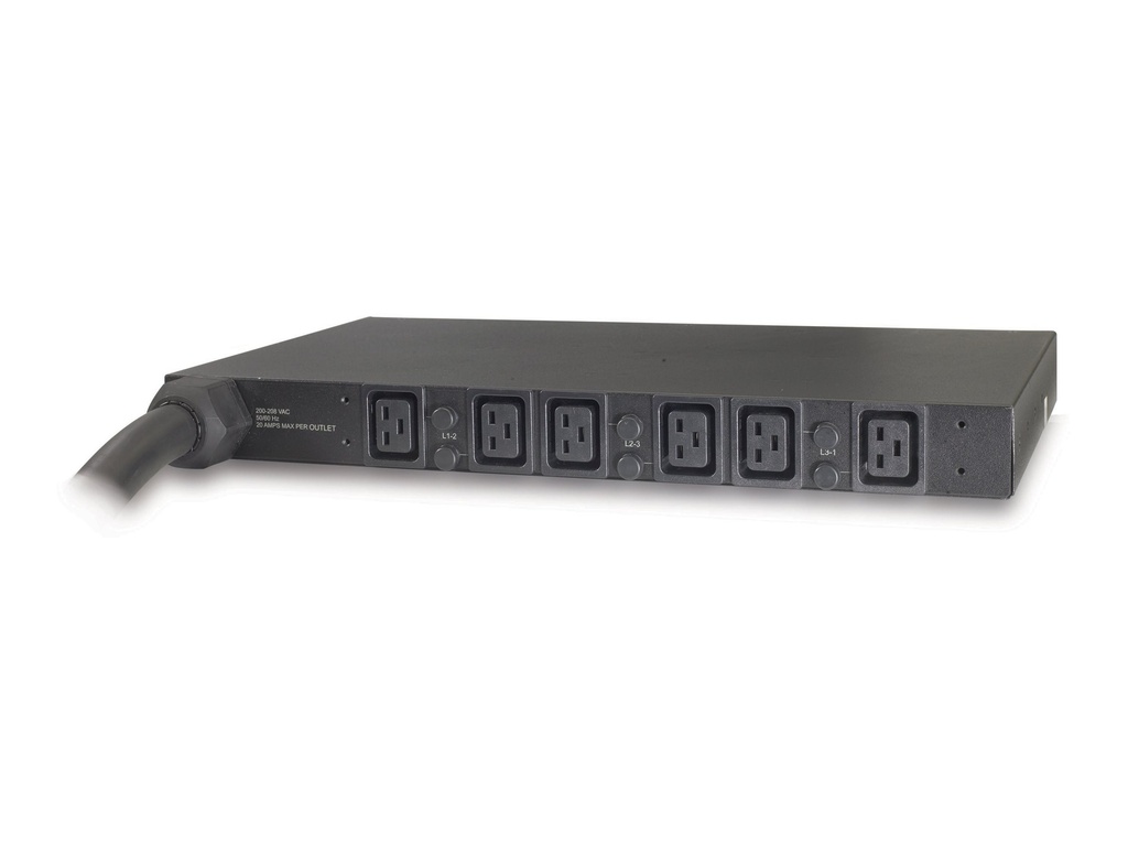 [AP7516] APC Basic Rack PDU - Steckdosenleiste (Rack - einbaufähig) - Wechselstrom 208 V - 3 Phasen - Eingabe, Eingang Hubbell CS8365C - Ausgangsanschlüsse: 6 (IEC 60320 C19)