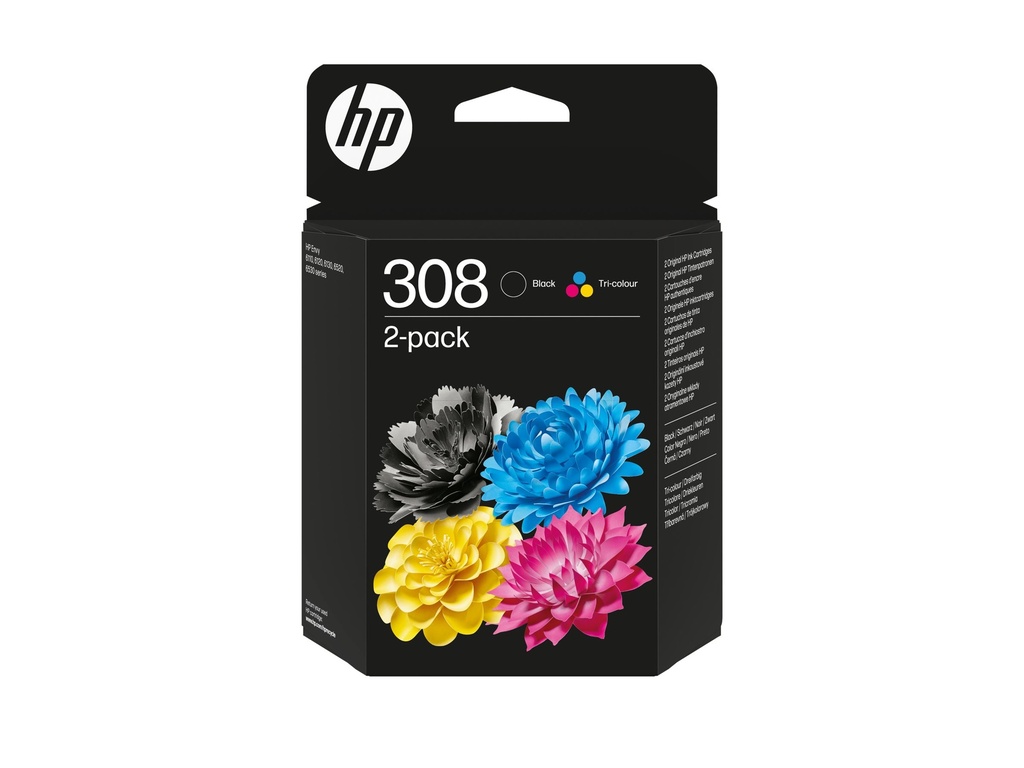 HP 308 - 2er-Pack - Schwarz, Cyan, Magenta, Gelb