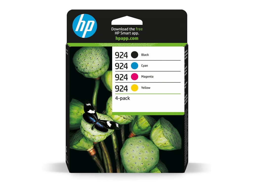 HP 924 - 4er-Pack - Schwarz, Gelb, Cyan, Magenta