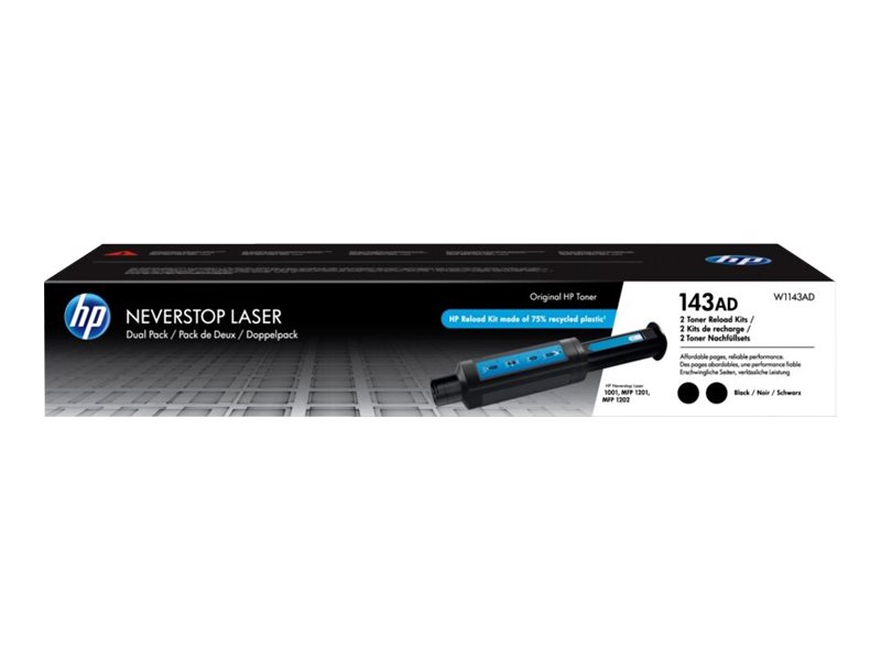 HP 143AD - 2er-Pack - Schwarz - Tonernachfüllung