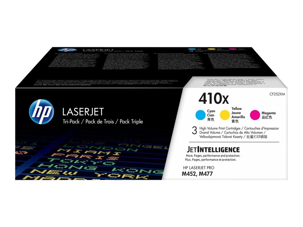 HP 410X - 3er-Pack - Hohe Ergiebigkeit - Gelb, Cyan, Magenta - Original - LaserJet - Tonerpatrone (CF252XM)