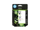HP 62 - 2er-Pack - pigmentiertes Schwarz, Farbe (Cyan, Magenta, Gelb)