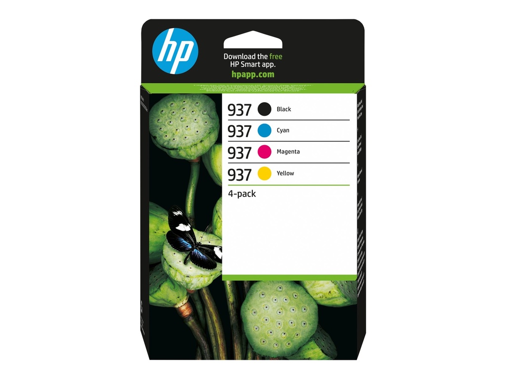 HP 937 - 4er-Pack - Schwarz, Cyan, Magenta, Gelb