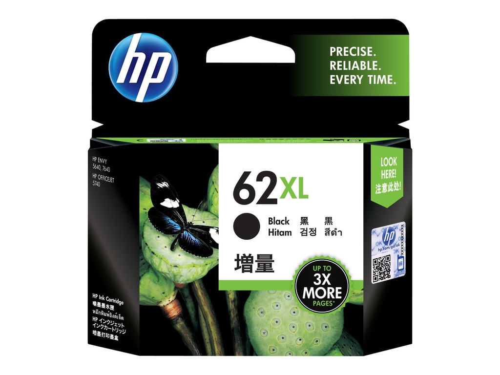 HP 62XL - Hohe Ergiebigkeit - Schwarz - original