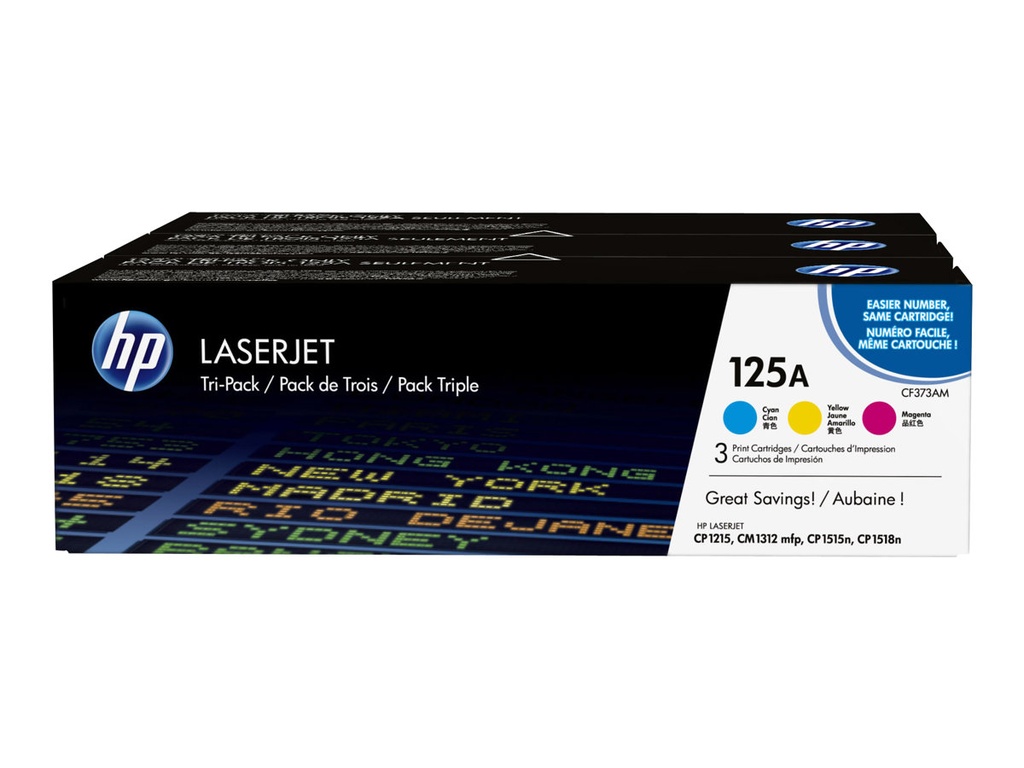 HP 125A - 3er-Pack - Gelb, Cyan, Magenta - original - LaserJet - Tonerpatrone (CE259AM)