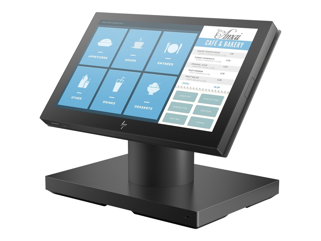 HP Engage One Essential - All-in-One (Komplettlösung) - 1 x Pentium N6415 / 1.2 GHz - RAM 8 GB - SSD 256 GB - NVMe - UHD Graphics - 1GbE, NFC - WLAN: 802.11a/b/g/n/ac, Bluetooth 4.2, NFC - Win 10 IoT Enterprise 2019 LTSC 64-bit Edition Retail - Monitor: LED 35.6 cm (14")