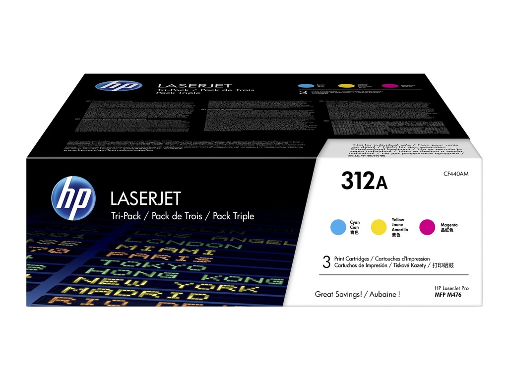 HP 312A - 3er-Pack - Gelb, Cyan, Magenta - original - LaserJet - Tonerpatrone (CF440AM)