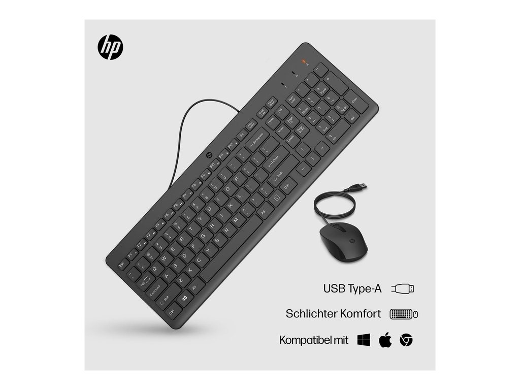 HP 150 - Tastatur-und-Maus-Set - USB - Deutsch