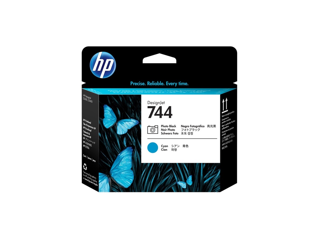 HP 744 - Photo schwarz, Cyan - Druckkopf - für
